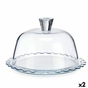 Pudełko śniadaniowe Pasabahce Petite Patisserie Przezroczysty Szkło 26,4 x 15,5 x 26,4 cm Fale (2 Sztuk)
