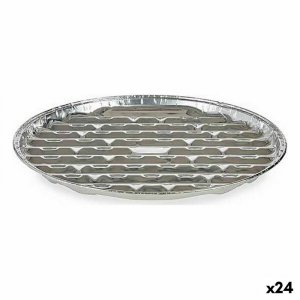 Forma na Pizzę Kinvara 64300 Srebrzysty Aluminium 32 x 3 x 32 cm Jednorazowe Pizza (24 Sztuk)
