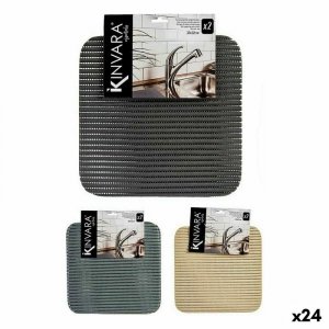 Mata antypoślizgowa Kinvara SJ-A106 Biały Plastikowy 32 x 32 cm Set 2 Części (24 Sztuk)