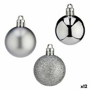 Zestaw bombek choinkowych Krist+ K1912485-4 Srebrzysty Plastikowy 4 cm (12 Sztuk)