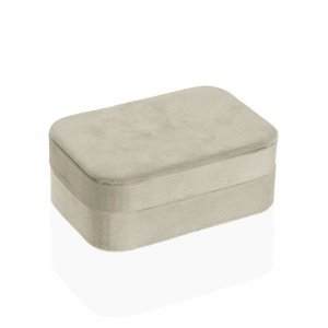 Pudełko na biżuterię Versa Krem Drewno Lustro Drewno MDF 10 x 6 x 14,7 cm