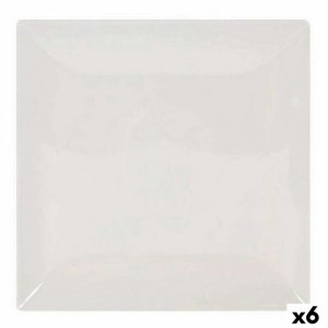 Płaski Talerz La Mediterránea Elite Kamionka Kość słoniowa 26,5 x 26,5 x 2,5 cm (6 Sztuk)