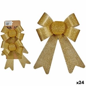 Zestaw ozdób bożonarodzeniowych Krist+ 65546 Złoty PVC 16 x 3 x 18 cm Lasso (24 Sztuk)