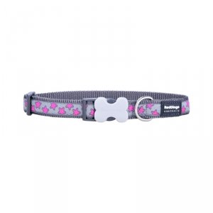 Obroża dla psa Red Dingo STYLE HOT PINK ON COOL GREY 41-63 cm