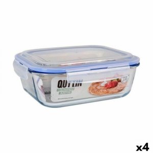 Hermetyczne pudełko na lunch Quttin   Prostokątny 2,4 L (4 Sztuk)