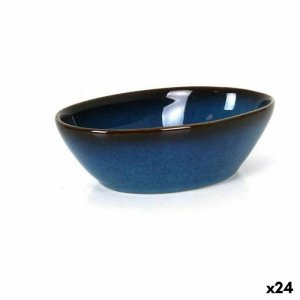 Miska na Przekąski La Mediterránea Pica-pica Niebieski Owalne 14,2 x 8,5 x 4,2 cm (24 Sztuk)
