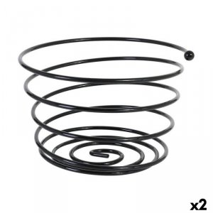 Miska na Owoce Viejo Valle Czarny Spirala Ø 26 x 17 cm (2 Sztuk)