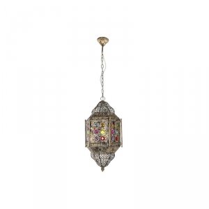 Lampa Sufitowa Home ESPRIT Wielokolorowy Złoty Metal 50 W 29 x 26 x 105 cm