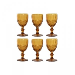 Zestaw kubków Home ESPRIT Bursztyn Szkło 240 ml (6 Sztuk)