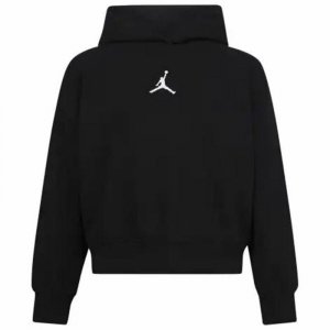 Bluza z Kapturem dla Dziewczynki Jordan Icon Play Biały Czarny