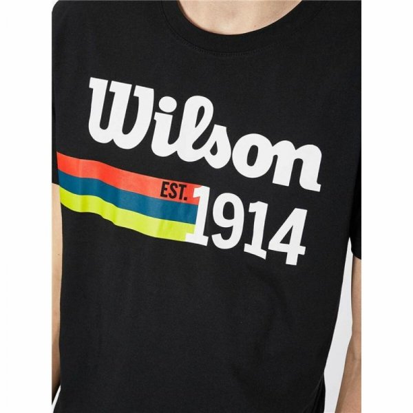 Koszulka z krótkim rękawem Męska Wilson Wilson Script 14 Czarny