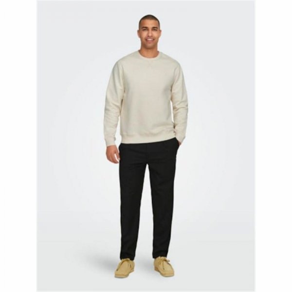 Bluza bez kaptura Męska Only & Sons Onsdan Unshed Reg Crew Neck Biały