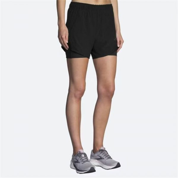 Krótkie Spodenki Sportowe Damskie Brooks Chaser 5&quot; 2-in-1 Czarny