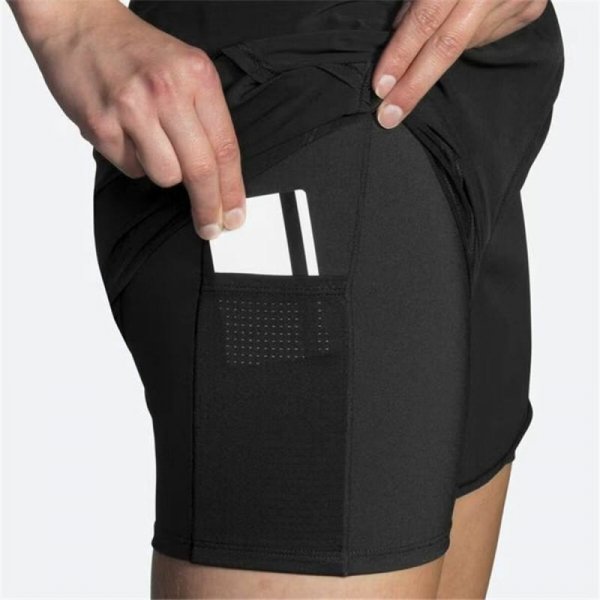 Krótkie Spodenki Sportowe Damskie Brooks Chaser 5&quot; 2-in-1 Czarny