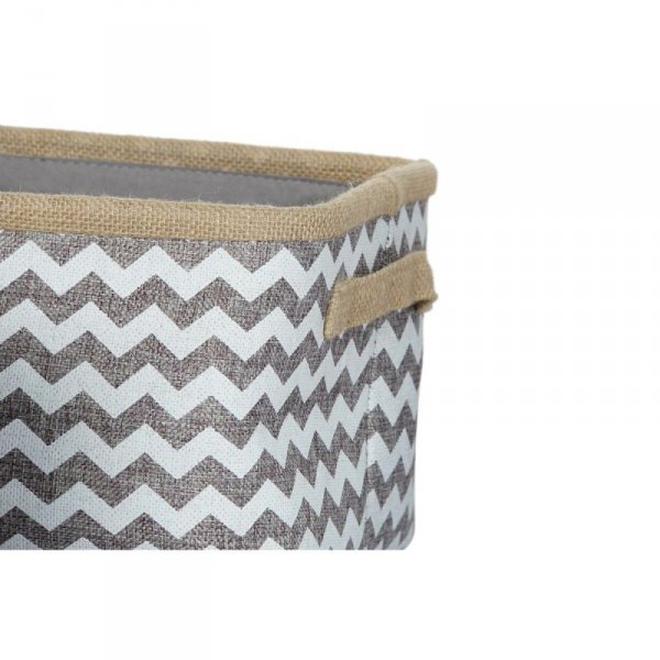 zestaw koszyków DKD Home Decor Biały Szary Juta Zygzakowata Boho 36 x 31 x 20 cm 3 Części