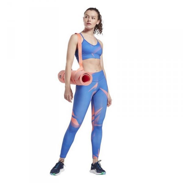 Legginsy Sportowe Damskie Reebok MYT Printed Niebieski