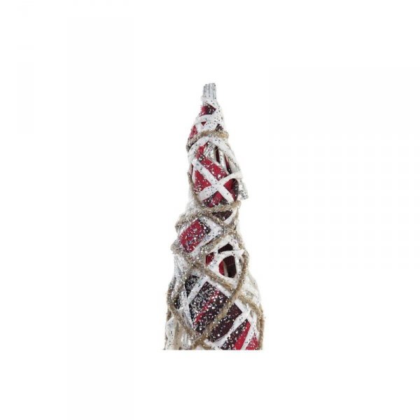 Dekoracja DKD Home Decor Stożki Boże Narodzenie LED Biały Czarny Czerwony Naturalny Śnieżny 20 x 20 x 80 cm (3 Części)