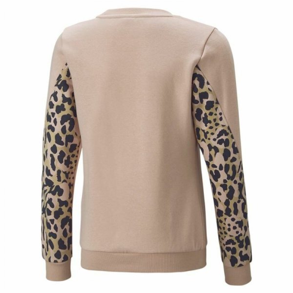 Bluza bez Kaptura dla Dziewczynki Puma Alpha Crew Neck Beżowy Lampart Różowy