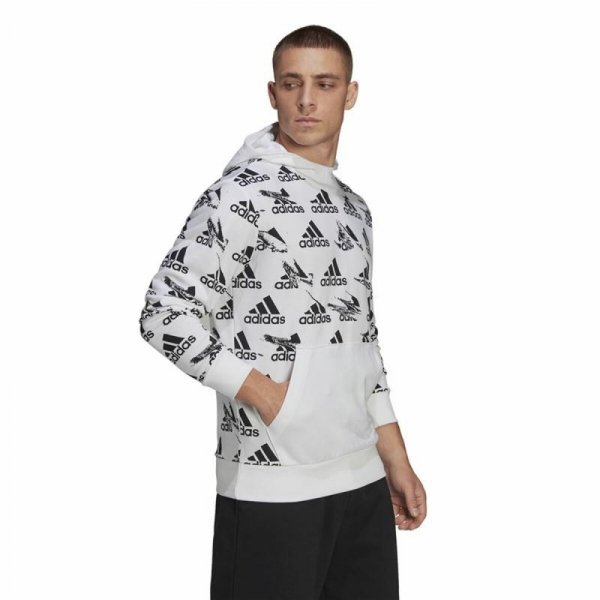 Bluza z kapturem Męska Adidas Essentials Brandlove Biały