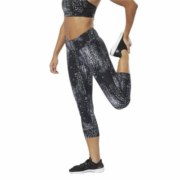 Legginsy Sportowe Damskie Reebok Lux 3/4 Czarny