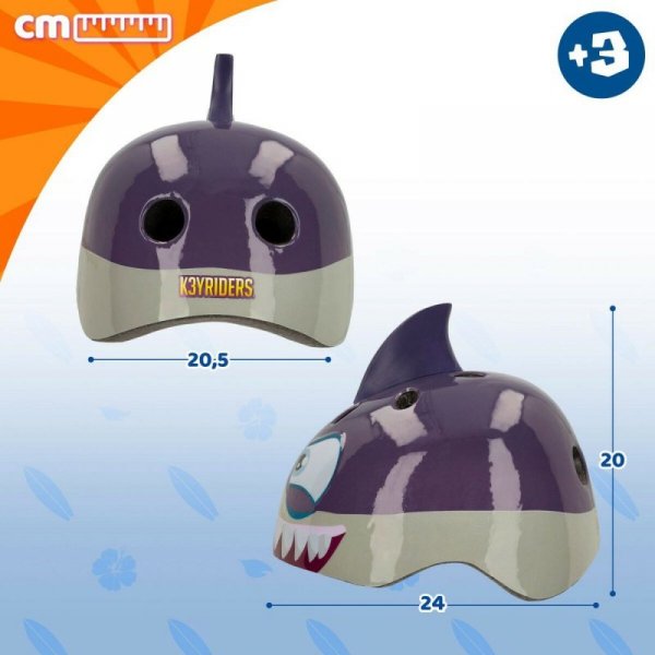 Kask Dziecięcy K3yriders Shark 52-55 cm (4 Sztuk)