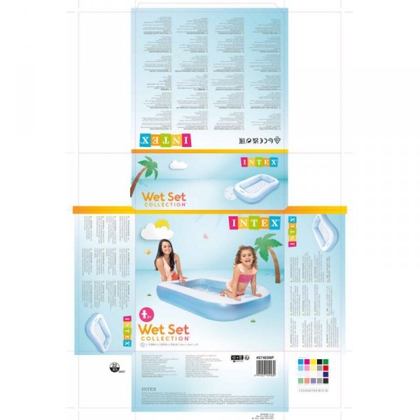 Dmuchany Fotel dla Dzieci Intex Prostokątny Niebieski Biały 90 L 166 x 25 x 100 cm (6 Sztuk)