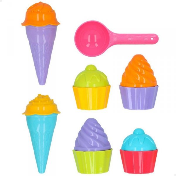 Zestaw zabawek plażowych Colorbaby 15 Części Foremki Lód Cupcake (24 Sztuk)
