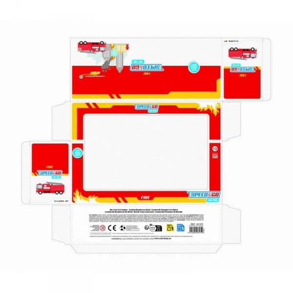 Wóz Strażacki Speed & Go 21 x 9,5 x 5,5 cm (6 Sztuk)