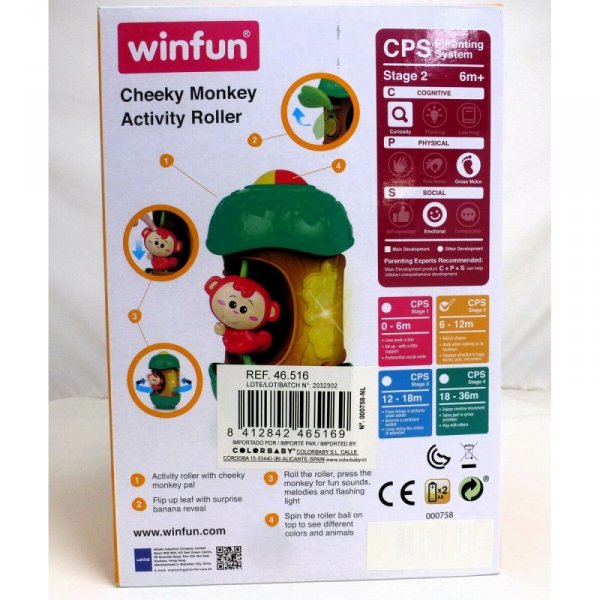 Interaktywna zabawka dla niemowląt Winfun Małpa 11,5 x 20,5 x 11,5 cm (6 Sztuk)