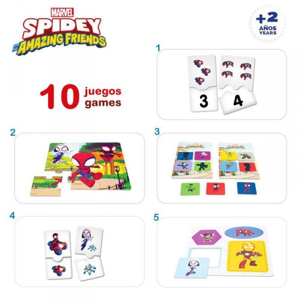 Zabawa Edukacyjna Spidey 24,5 x 0,2 x 24,5 cm (6 Sztuk) 10 w 1