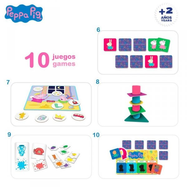 Zabawa Edukacyjna Peppa Pig Edu Games Collection 24,5 x 0,2 x 24,5 cm (6 Sztuk) 10 w 1