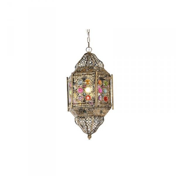 Lampa Sufitowa Home ESPRIT Wielokolorowy Złoty Metal 50 W 29 x 26 x 105 cm