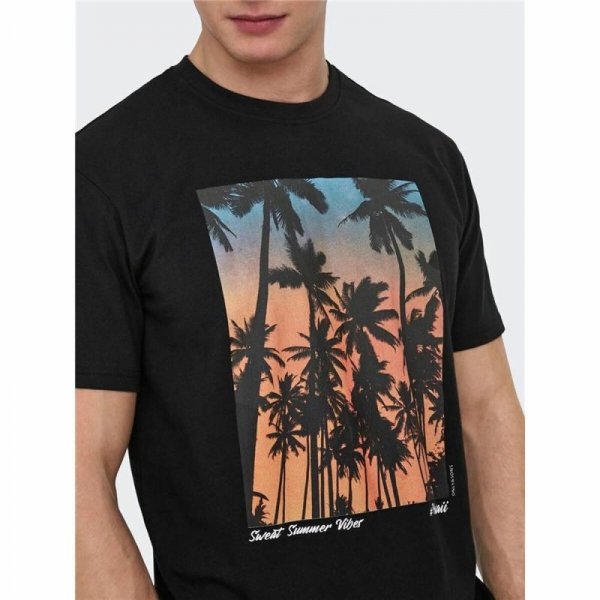 Koszulka z krótkim rękawem Męska Only & Sons Onskolton Reg Beach Czarny