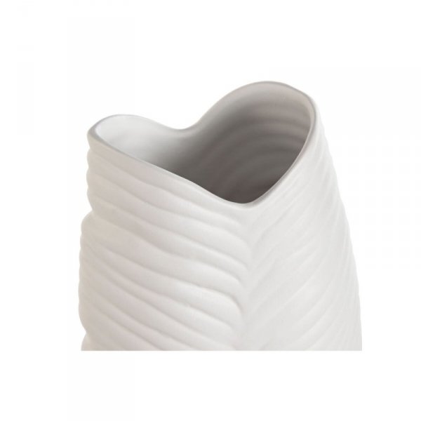 Wazon Home ESPRIT Biały Kamionka Tropikalny Liść roślin 21 x 10 x 50 cm
