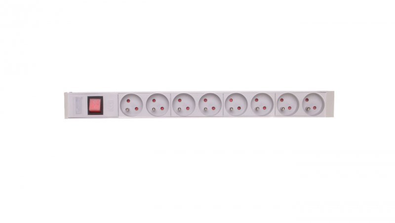 Listwa zasilajaca do szaf 19 cali (PDU) 8x 2P+Z wylacznik A-19-STRIP-2-IMP