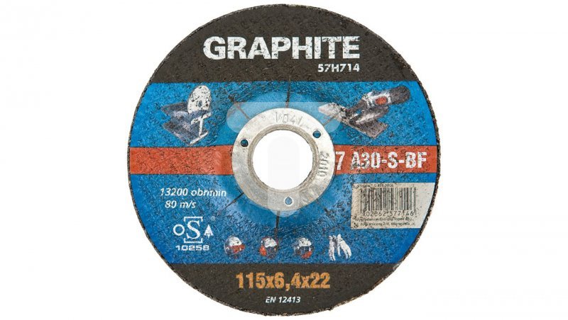 Tarcza szlifierska do metalu 125 x 6.4 x 22.2 mm 27 A30-S-BF 57H715