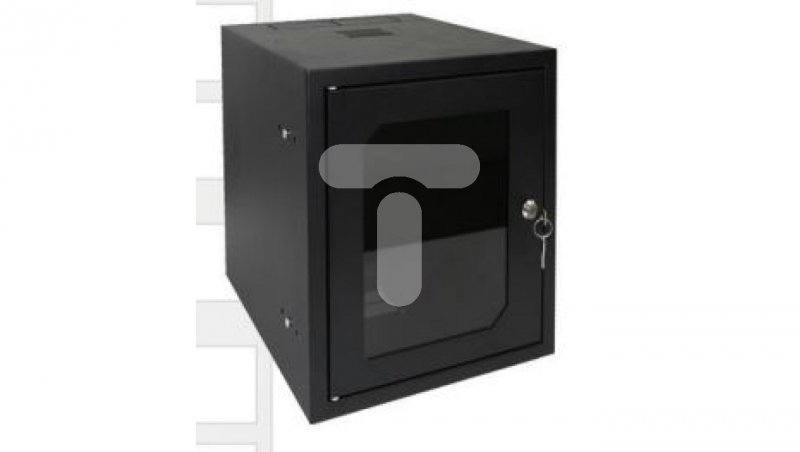 Obudowa wisząca 10&#039;&#039; 6U 310x300mm IP30 RAL9005 (drzwi przeszklone) SZW-10-6U-30-DS-C