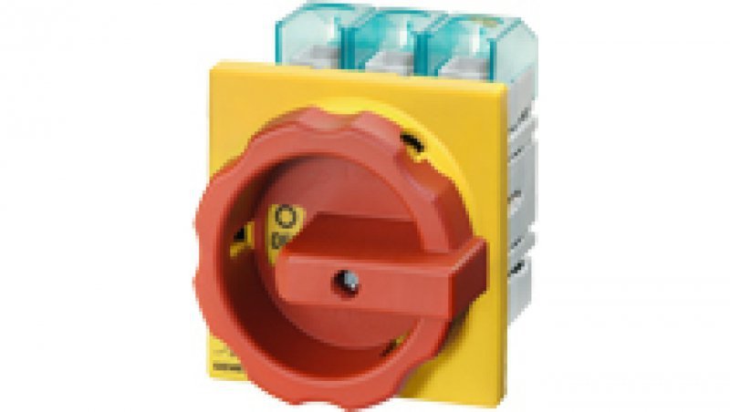 Łącznik krzywkowy 0-1 3P 63A do wbudowania żółto/czerwony IP65 3LD2504-0TK53