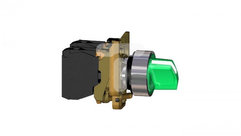 Przełącznik podświetlany 3poł. 24V zielony XB4BK133B5