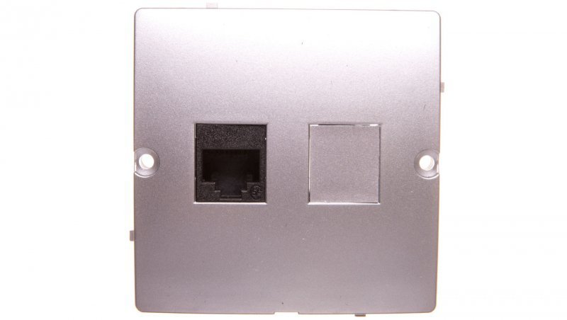 Simon Basic Gniazdo komputerowe pojedyncze RJ45 kat. 5e srebrny mat BMF51.02/43