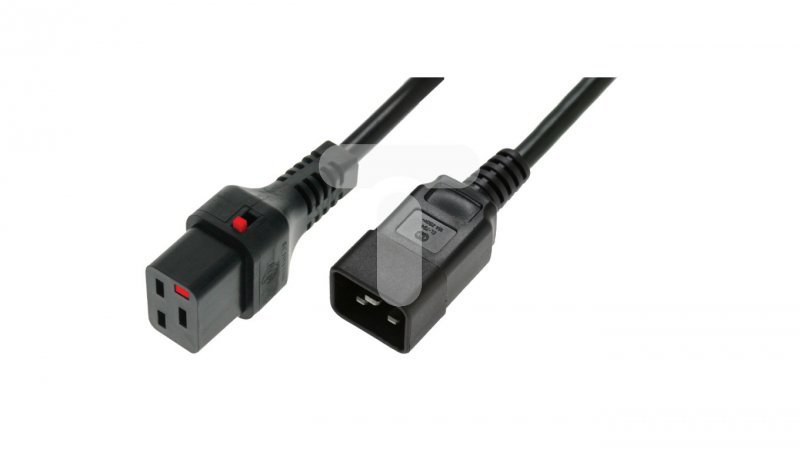 Kabel zasilający serwerowy 3x1,5 IEC C20 prosty/IEC C19 prosty M/Ż czarny IEC-PC1285 /2m/