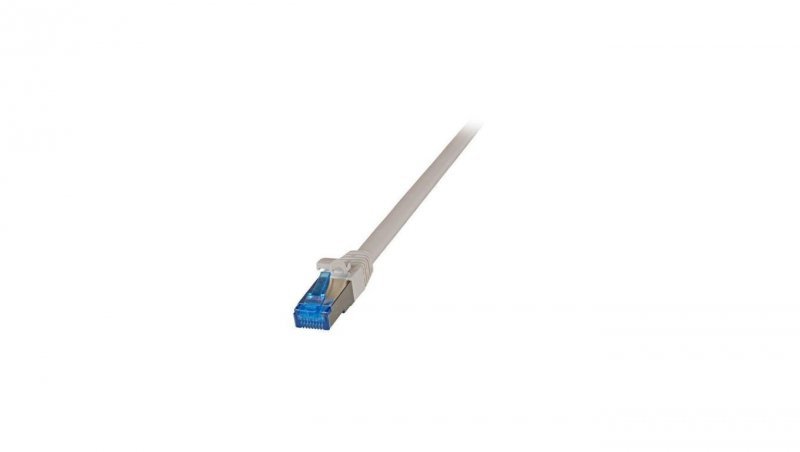 Kabel krosowy patchcord SFTP 0,25m Cat6a Superflex szary na kablu Cat7 / EFB