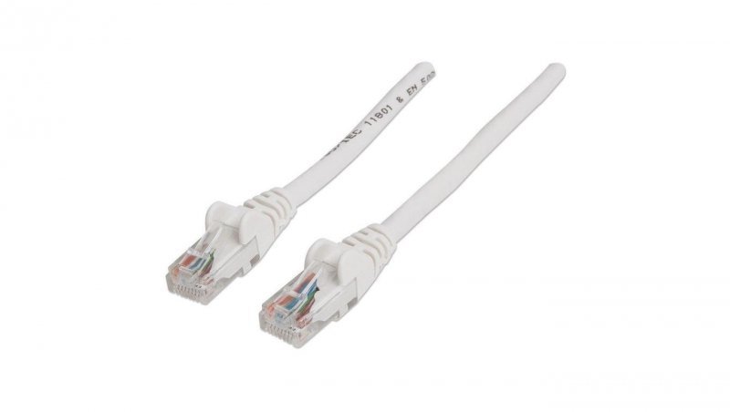 Kabel krosowy PATCH CORD CAT5E UTP 0,5M biały 100 miedź INT 318082