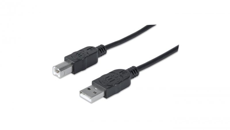 Kabel USB A-B M/M 1,8m USB2.0 Hi-Speed czarny, MHT 333368