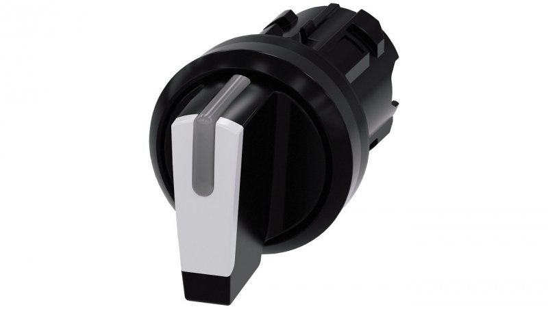 Przełącznik z możliwością podśw 22mm okrągły tworzywo czarny/biały kr pióro 3 poz i-o-ii 3SU1002-2BL60-0AA0