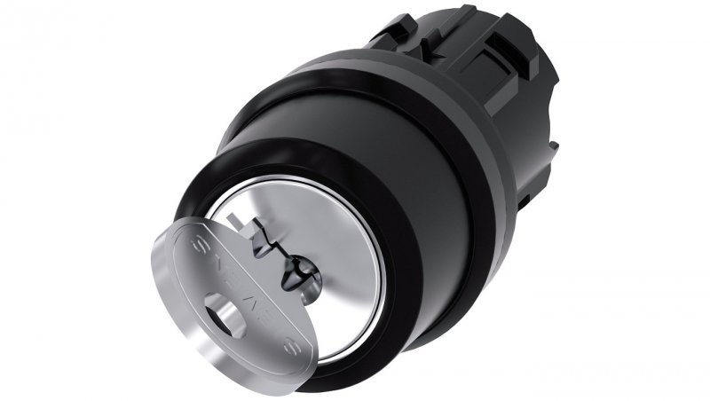 Przełącznik z kluczem ronis 22mm okrągły tworzywo nr zamka 455 z 2 kluczami 2 poz 3SU1000-4CF11-0AA0