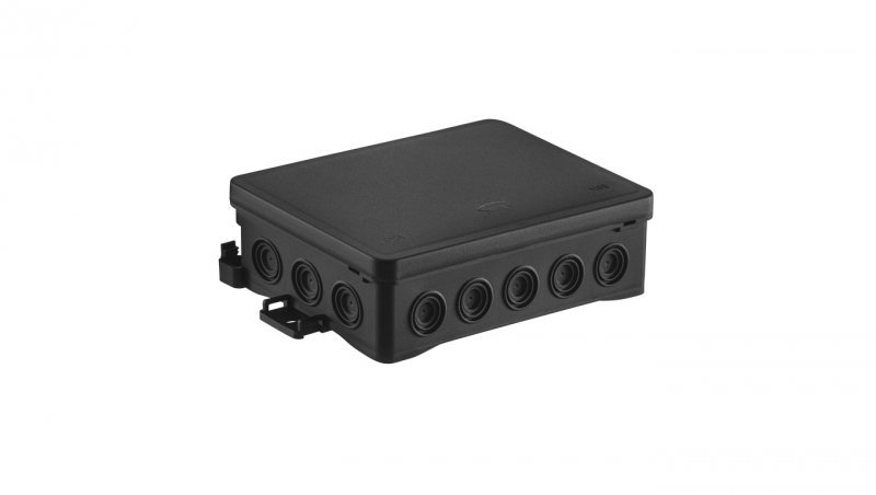 Puszka naścienna 90x40x135mm z dławnicą zintegrowaną samozatrzaskowa seria FASTBOX&amp;ampHOOK czarna IP54 NS9 35404107