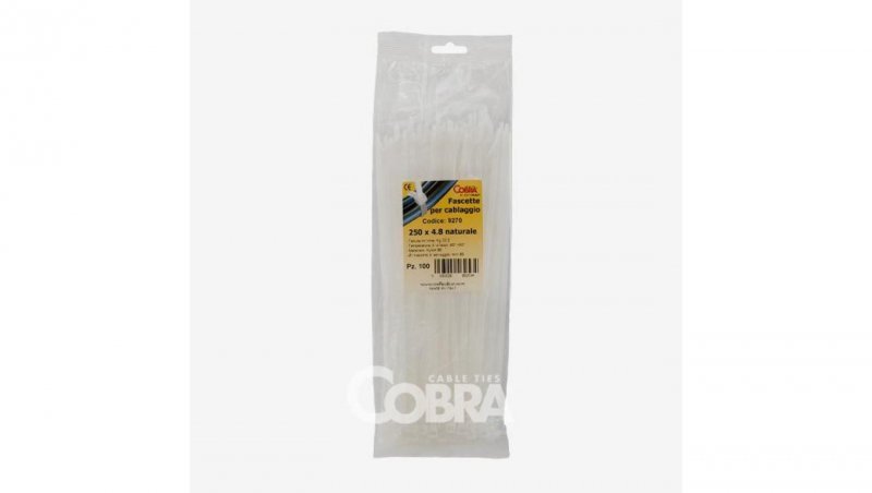 Opaska kablowa 140x3,6 biała COBRA /100szt./