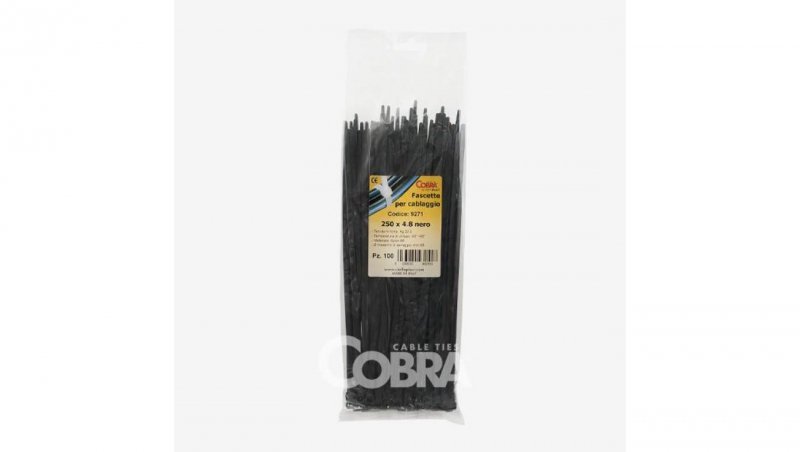 Opaska kablowa 360x3,6 czarna UV COBRA /100szt./