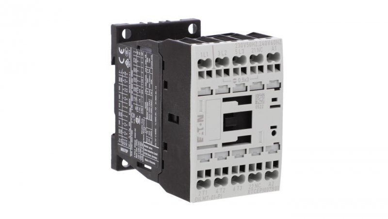 Stycznik mocy, 3-biegunowe, 380 V 400 V 3 kW, 1 zr, 230 V 50 Hz, 240 V 60 Hz, Praca AC, Zaciski sprężynowe Push-In